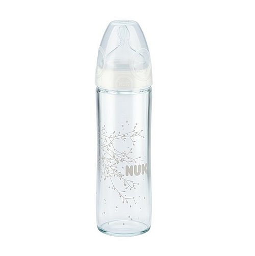 Skleněná kojenecká lahev NUK First Choice Plus bílá New Classic 240 ml