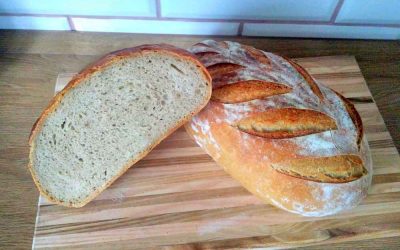 Jednoduchý pšenično-žitný kváskový chléb (bez droždí), který se vždycky povede